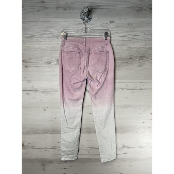 VENUS Jeans Womens 4 Pink White Ombre Dip Dye Skinny Stretch Denim 5-Pocket - Picture 7 of 11